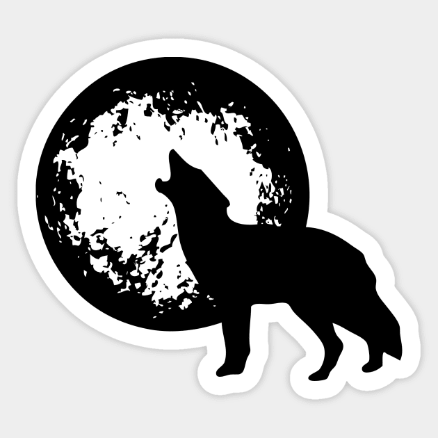 Wolf Howling at the moon Sticker by psanchez